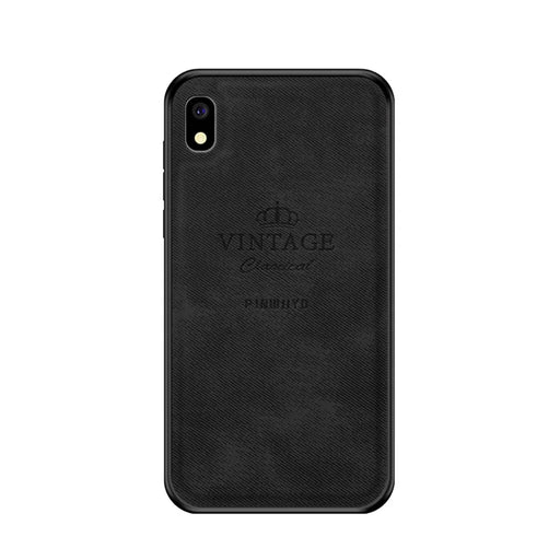 PINWUYO Honorable Series PU Leather Coated PC + TPU Hybrid Case for Samsung Galaxy A10e - Black - 1
