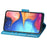 Imprint Butterfly Flower Leather Wallet Case for Samsung Galaxy A20e - Blue - 5