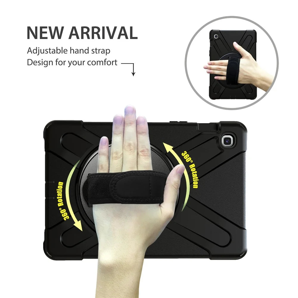 For Samsung Galaxy Tab S5e SM-T720 X-Shape 360 Degree Rotary Kickstand PC + Silicone Tablet Cover - Black - 3