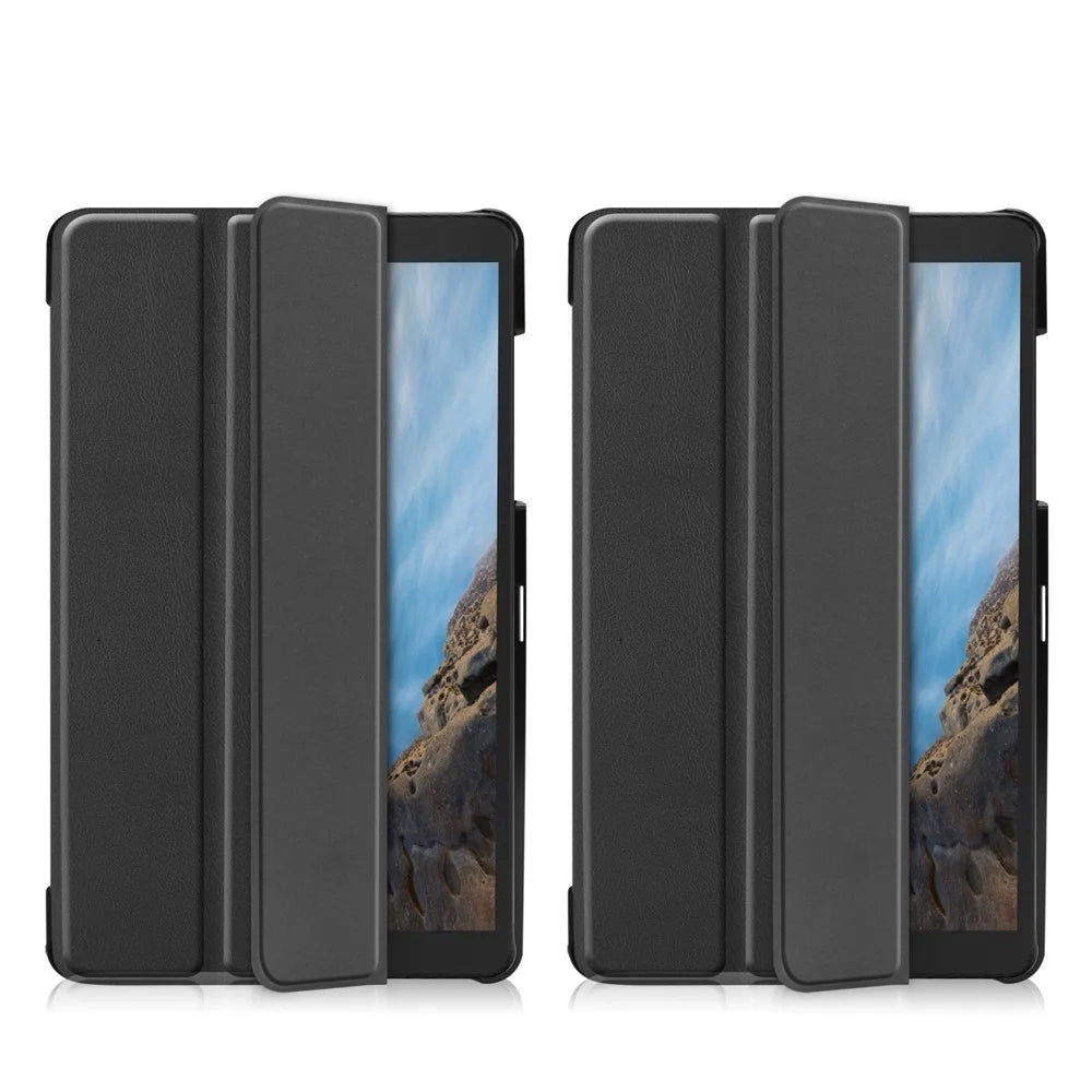PU Leather Stable Supporting Stand Hard PC Back Shell Coverg for Samsung Galaxy Tab A 8.0 Wi-Fi (2019) T290 / LTE T295 - Black - 3