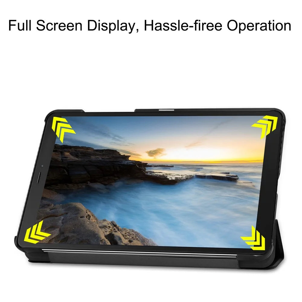 PU Leather Stable Supporting Stand Hard PC Back Shell Coverg for Samsung Galaxy Tab A 8.0 Wi-Fi (2019) T290 / LTE T295 - Black - 5