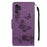 Imprint Butterfly Flowers Leather Stand Wallet Folio Case for Samsung Galaxy Note 10 Plus/Note 10 Plus 5G - Purple - 3