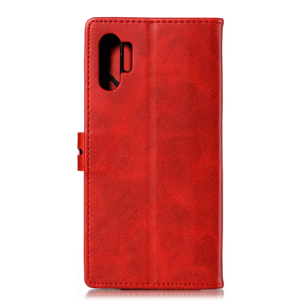 Imprinted Cat Pattern Leather Wallet Phone Cover for Samsung Galaxy Note 10 Plus/Note 10 Plus 5G - Red - 3