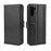 Genuine Split Leather Wallet Phone Shell Cover Case with Stand for Samsung Galaxy Note 10 - Black - 2