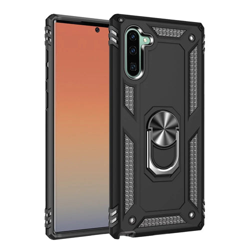 Hybrid PC TPU Kickstand Armor Phone Case for Samsung Galaxy Note 10 / Note 10 5G - Black - 1