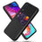 Phone Shell PC + PU + Cloth Hybrid Back Casing with Card Slot for Samsung Galaxy A70 - Black - 1