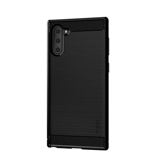 MOFI Carbon Fiber Brushed TPU Protective Phone Case for Samsung Galaxy Note 10/Note 10 5G - Black - 1