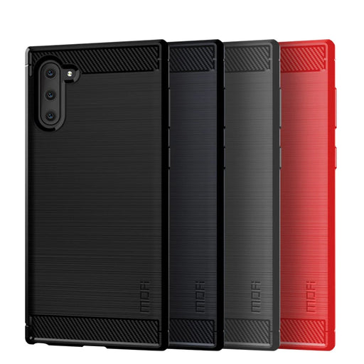 MOFI Carbon Fiber Brushed TPU Protective Phone Case for Samsung Galaxy Note 10/Note 10 5G - Black - 2