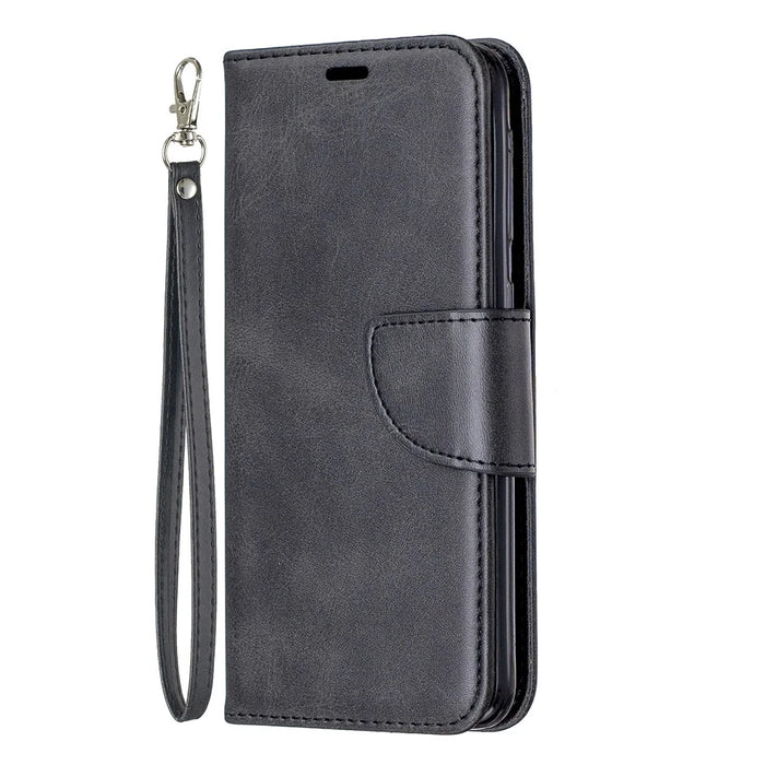 PU Leather Wallet Stand Phone Shell Cover for Samsung Galaxy A20e - Black - 2