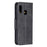 PU Leather Wallet Stand Phone Shell Cover for Samsung Galaxy A20e - Black - 3