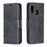 PU Leather Wallet Stand Phone Shell Cover for Samsung Galaxy A20e - Black - 4