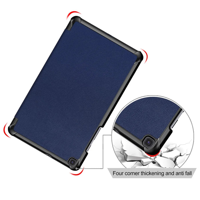 Large Cut-Out Tri-fold Stand Microfiber Lining Drop Protection Leather Case for Samsung Galaxy Tab A 8.0 Wi-Fi (2019) T290 /  LTE T295 T297 - Blue - 5