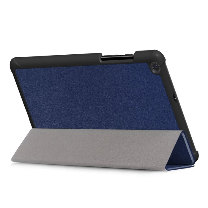 Large Cut-Out Tri-fold Stand Microfiber Lining Drop Protection Leather Case for Samsung Galaxy Tab A 8.0 Wi-Fi (2019) T290 /  LTE T295 T297 - Blue - 6