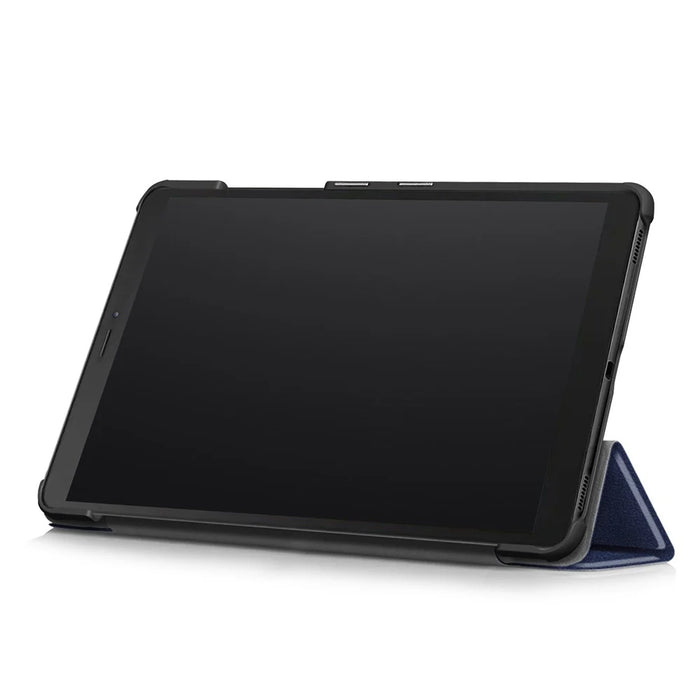 Large Cut-Out Tri-fold Stand Microfiber Lining Drop Protection Leather Case for Samsung Galaxy Tab A 8.0 Wi-Fi (2019) T290 /  LTE T295 T297 - Blue - 7