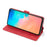 DG.MING Retro Style Leather Wallet Stand Shell Covering Case for Samsung Galaxy S10 5G - Red - 6