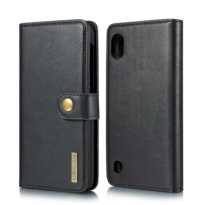 DG.MING Split Leather Phone Cover with Wallet Slot Shell for Samsung Galaxy A10 - Black - 2