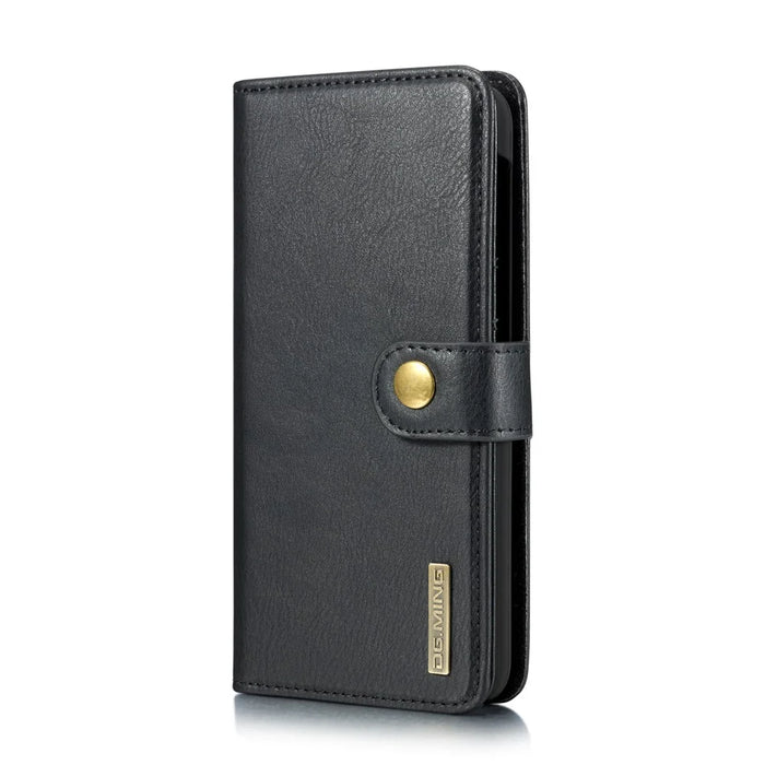 DG.MING Split Leather Phone Cover with Wallet Slot Shell for Samsung Galaxy A10 - Black - 3