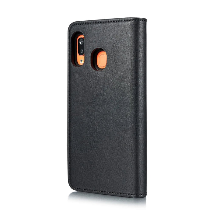 DG.MING Split Leather Phone Shell for Samsung Galaxy A30 / A20 - Black - 4