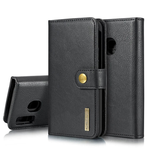 DG.MING For Samsung Galaxy A40 Wallet Phone Case Detachable Case Shockproof Shell Flip Protective Cover - Black - 1