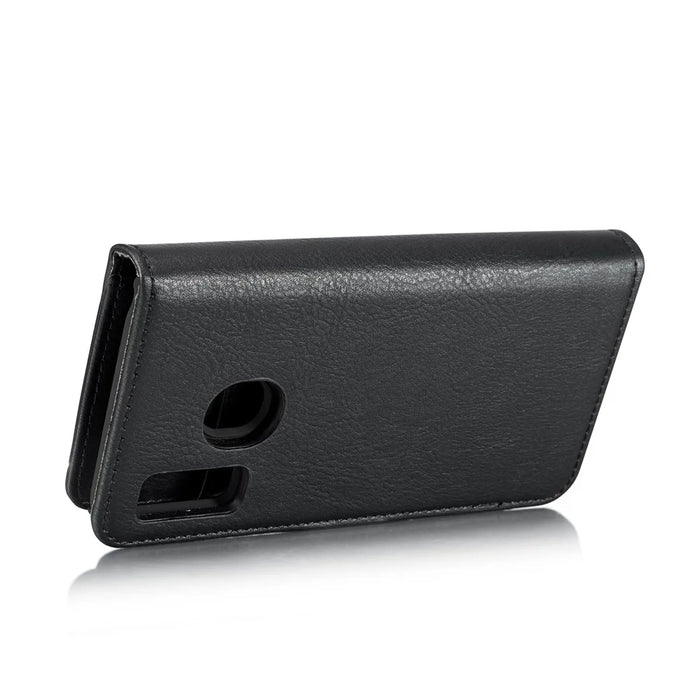 DG.MING For Samsung Galaxy A40 Wallet Phone Case Detachable Case Shockproof Shell Flip Protective Cover - Black - 6