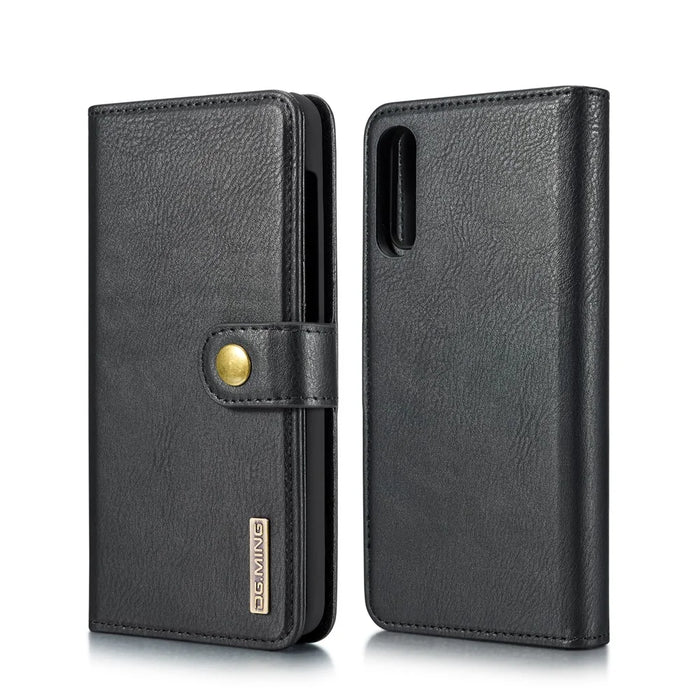 DG.MING Split Leather Phone Case Shell for Samsung Galaxy A50 / A50s / A30s - Black - 2