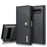 DG.MING Split Leather Phone Shell with Wallet Slot for Samsung Galaxy S10 5G - Black - 1