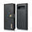 DG.MING Split Leather Phone Shell with Wallet Slot for Samsung Galaxy S10 5G - Black - 2