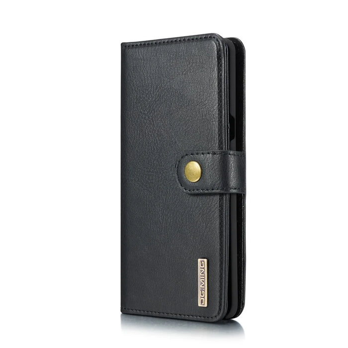 DG.MING Split Leather Phone Shell with Wallet Slot for Samsung Galaxy S10 5G - Black - 3
