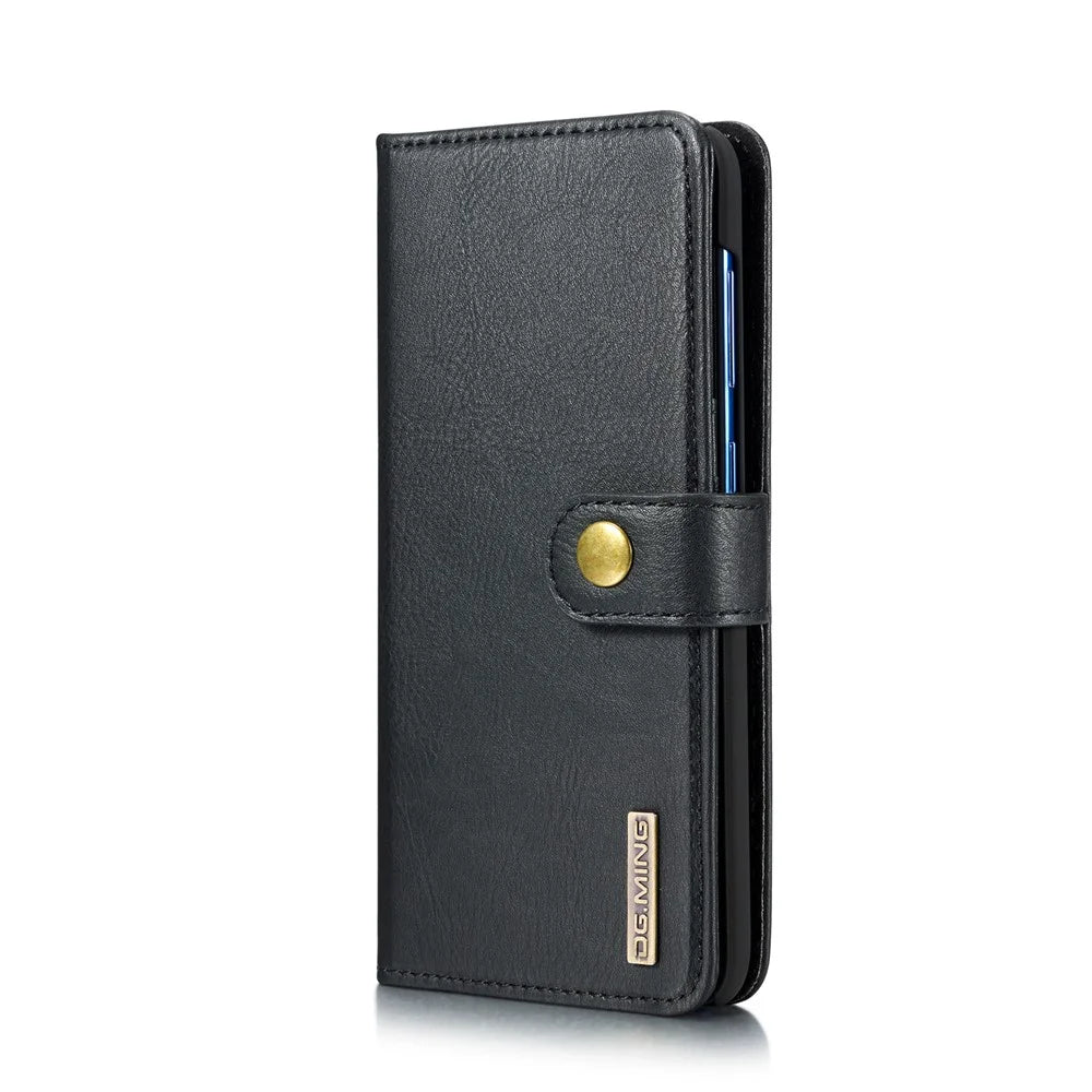 DG.MING Split Leather Phone Cover Shell for Samsung Galaxy A70 - Black - 3
