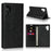Crazy Horse Skin Genuine Leather Wallet Phone Case for Samsung Galaxy Note 10 Plus / 10 Plus 5G - Black - 1