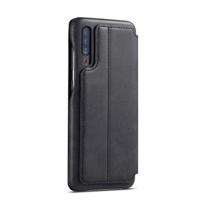 LC.IMEEKE Retro Style Leather Casing with Card Holder for Samsung Galaxy A50/A50s/A30s - Black - 4