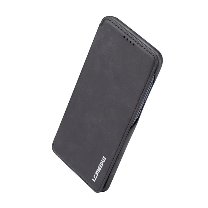 LC.IMEEKE Retro Style Leather Casing with Card Holder for Samsung Galaxy A50/A50s/A30s - Black - 5