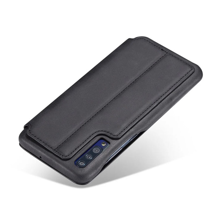 LC.IMEEKE Retro Style Leather Casing with Card Holder for Samsung Galaxy A50/A50s/A30s - Black - 7