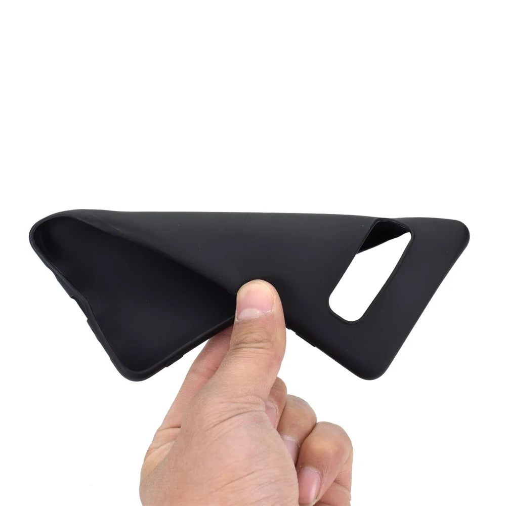 Solid Color Soft Frosted TPU Case for Samsung Galaxy S10 5G - Black - 5