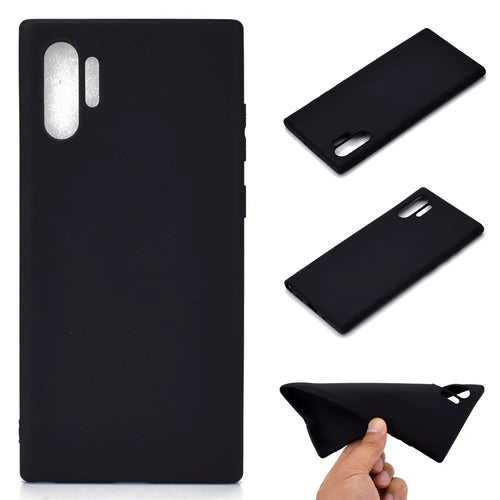 Solid Color Soft Frosted TPU Case for Samsung Galaxy Note 10 Plus/Note 10 Plus 5G - Black - 1