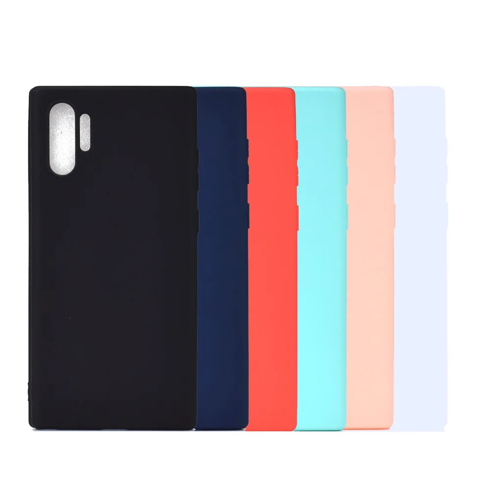 Solid Color Soft Frosted TPU Case for Samsung Galaxy Note 10 Plus/Note 10 Plus 5G - Black - 7