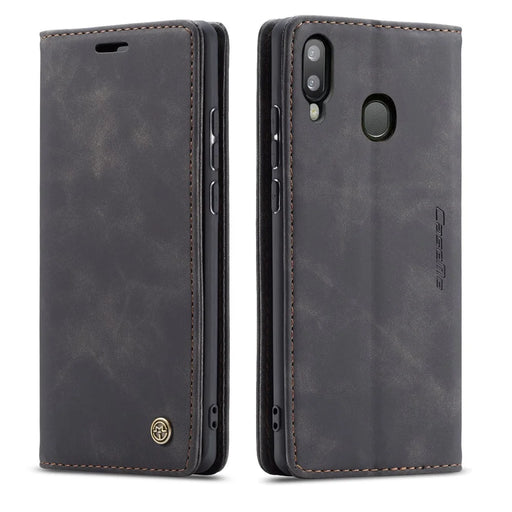 CASEME 013 Series Auto-absorbed Leather Flip Wallet Case for Samsung Galaxy A20e - Black - 2