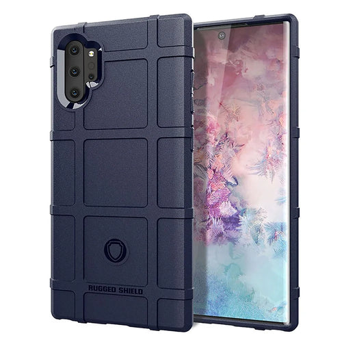 Anti-shock Square Grid Texture TPU Case for Samsung Galaxy Note 10 Plus / Note 10 Plus 5G - Blue - 1