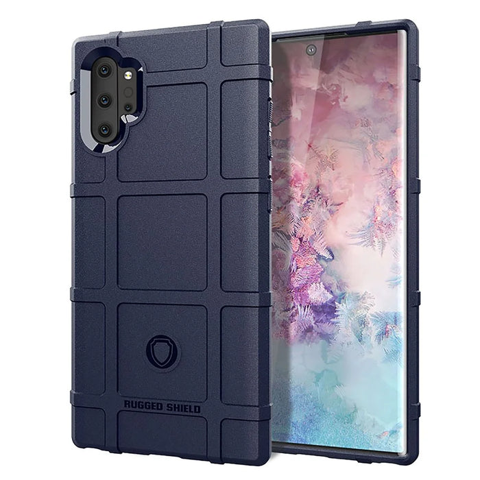 Anti-shock Square Grid Texture TPU Case for Samsung Galaxy Note 10 Plus / Note 10 Plus 5G - Blue - 1