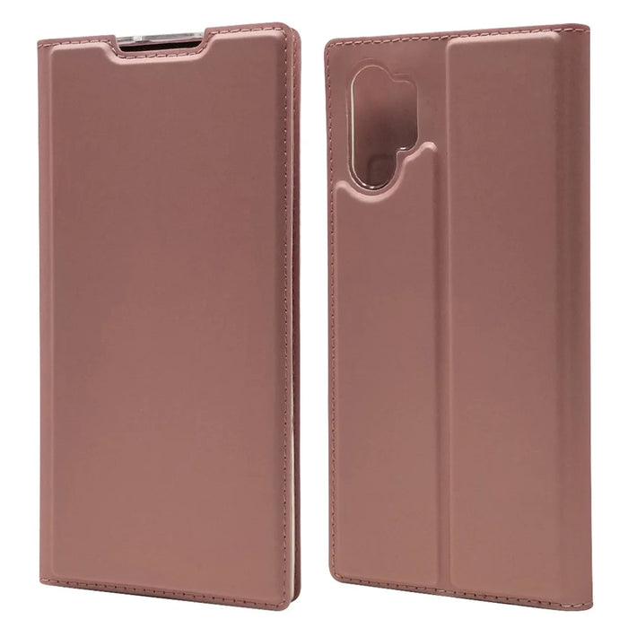 Magnetic Adsorption Leather Card Holder Phone Shell for Samsung Galaxy Note 10 Plus/Note 10 Plus 5G - Rose Gold - 2