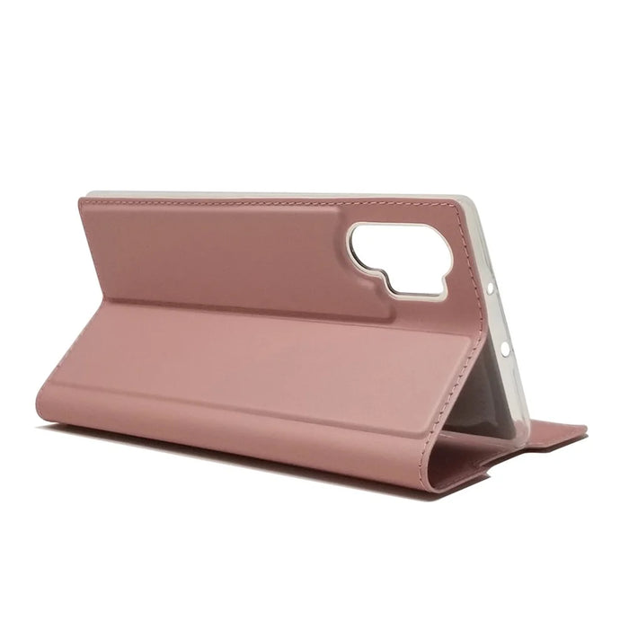 Magnetic Adsorption Leather Card Holder Phone Shell for Samsung Galaxy Note 10 Plus/Note 10 Plus 5G - Rose Gold - 6