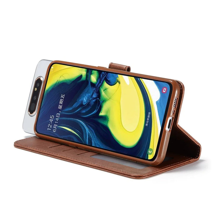 LC.IMEEKE Leather Wallet Stand Phone Cover for Samsung Galaxy A80/90 - Dark Brown - 6