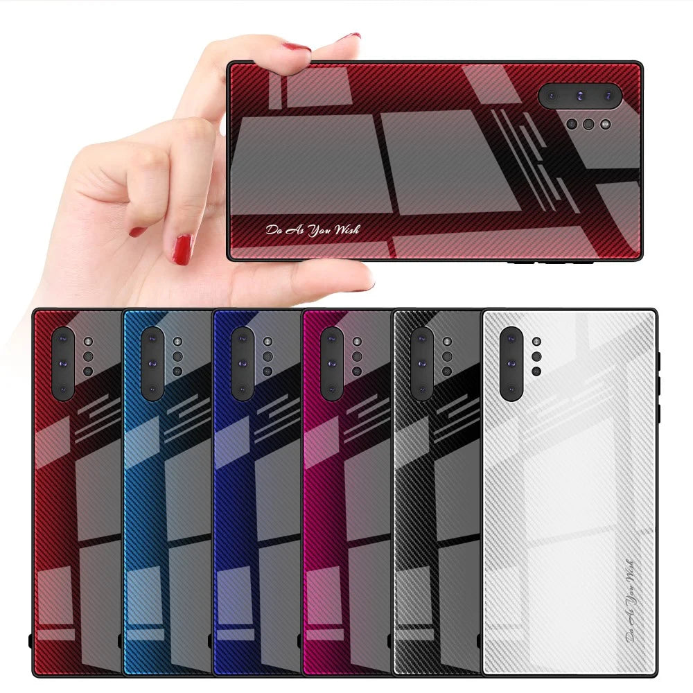 Texture Gradient Tempered Glass Back + Soft TPU Edge Phone Shell for Samsung Galaxy Note 10 Plus/Note 10 Plus 5G - Light Grey/White - 4