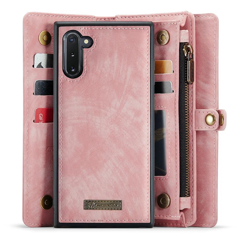 CASEME 008 Series for Samsung Galaxy Note 10 / Note 10 5G PU Leather Wallet Case Multi-function Magnetic Detachable Stand Phone Cover - Pink - 3