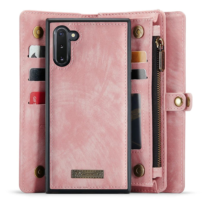 CASEME 008 Series for Samsung Galaxy Note 10 / Note 10 5G PU Leather Wallet Case Multi-function Magnetic Detachable Stand Phone Cover - Pink - 3