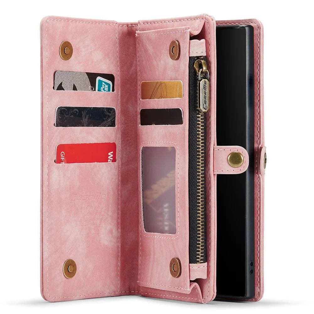 CASEME 008 Series for Samsung Galaxy Note 10 / Note 10 5G PU Leather Wallet Case Multi-function Magnetic Detachable Stand Phone Cover - Pink - 4