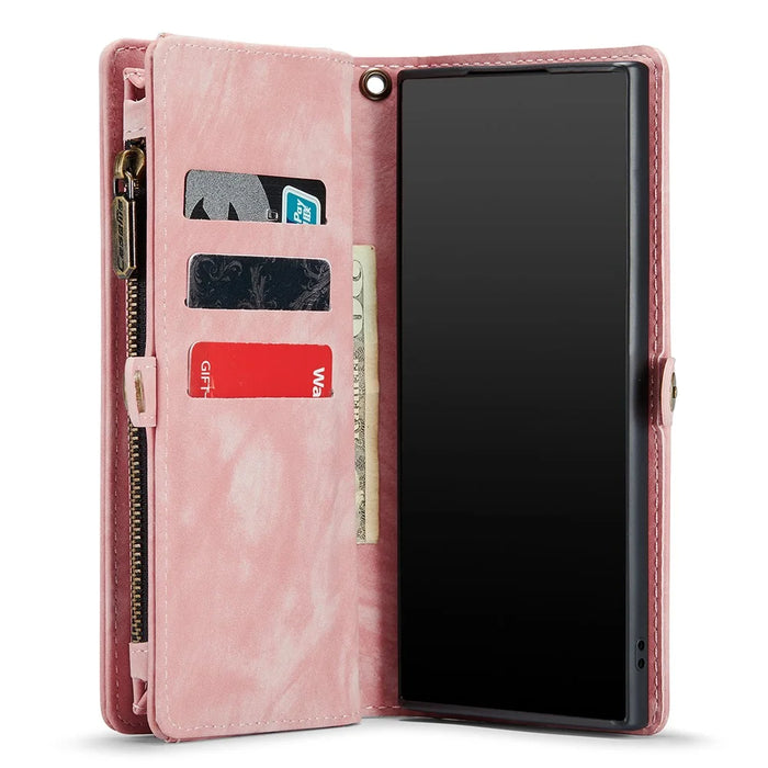 CASEME 008 Series for Samsung Galaxy Note 10 / Note 10 5G PU Leather Wallet Case Multi-function Magnetic Detachable Stand Phone Cover - Pink - 5
