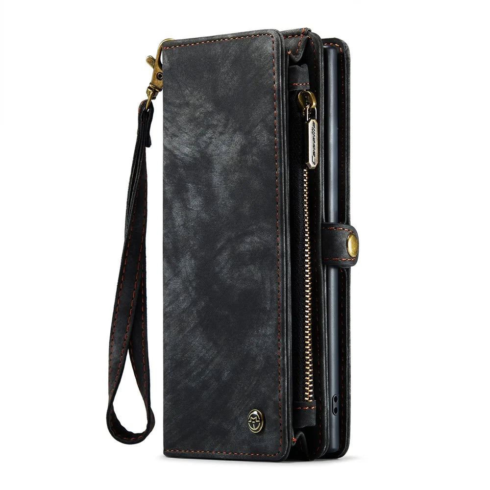 CASEME 008 Series 2-in-1 Multi-slot Wallet Vintage PU Leather Protective Case for Samsung Galaxy Note 10 Plus / 10 Plus 5G - Black - 2
