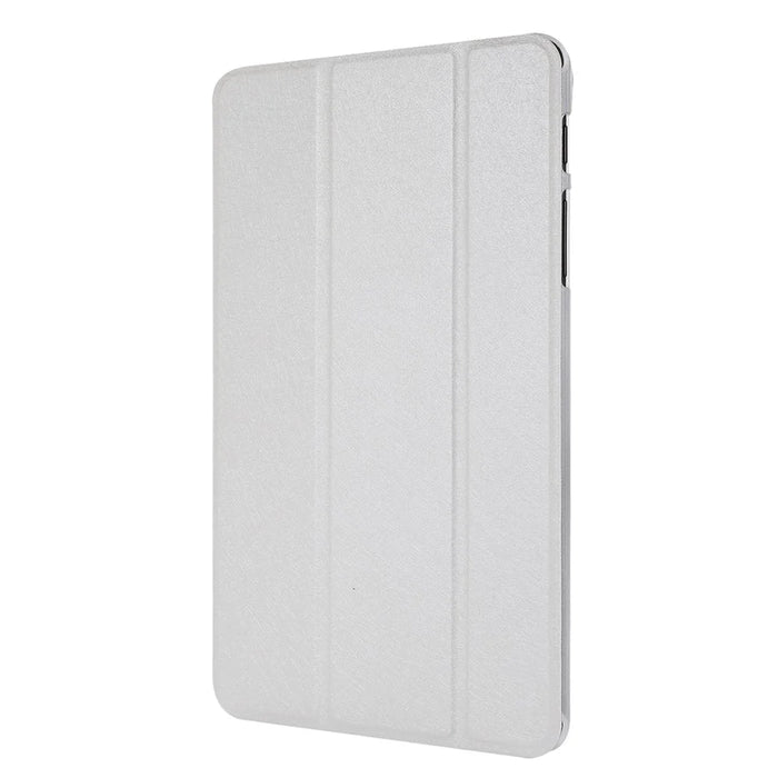 Silk Texture Tri-fold Stand Leather Case for Samsung Galaxy Tab A 8.0 Wi-Fi (2019) T290/ LTE T295 - White - 2