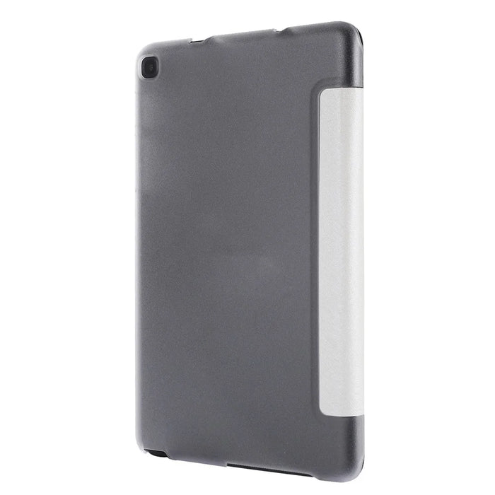 Silk Texture Tri-fold Stand Leather Case for Samsung Galaxy Tab A 8.0 Wi-Fi (2019) T290/ LTE T295 - White - 3